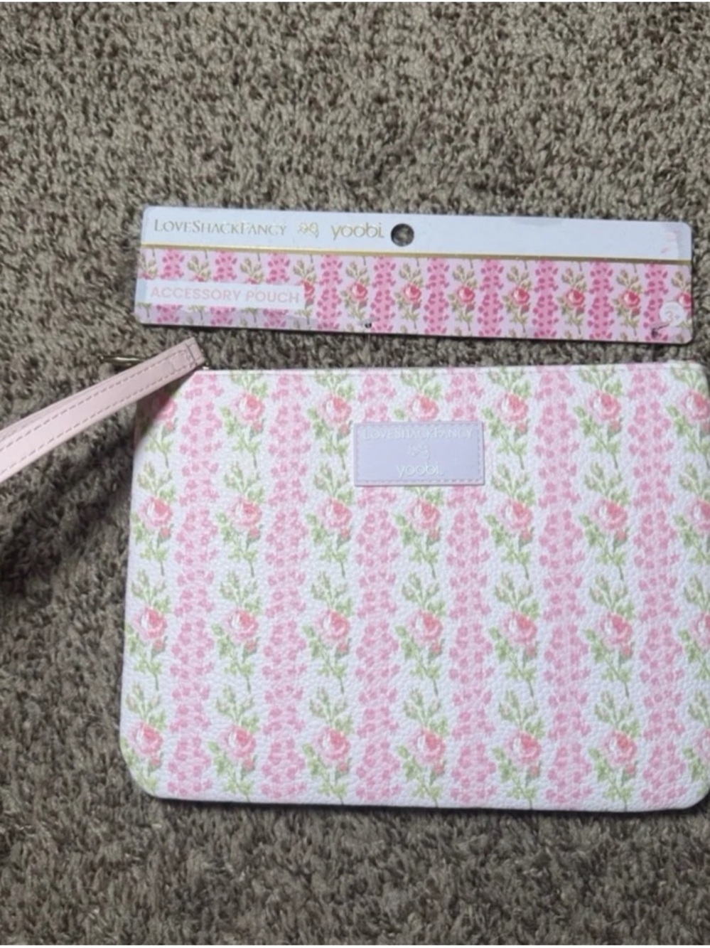 LoveShackFancy Pink Floral Accessory Pouch